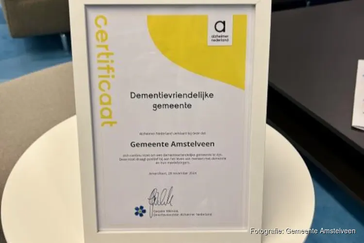 Amstelveen officieel ‘Dementievriendelijke gemeente’