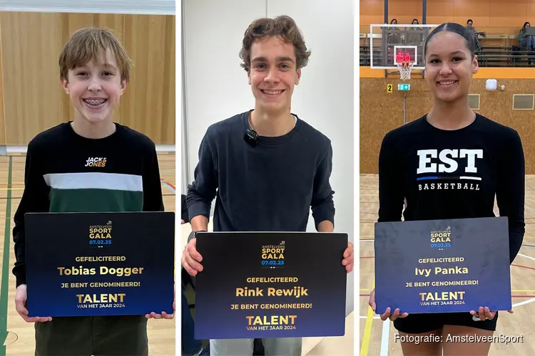 Drie jonge talenten genomineerd voor Talent van het Jaar 2024